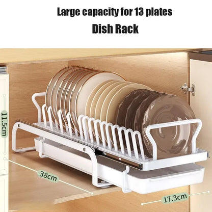 Large Sliding Dish Drainer Kitchen Sink Dish Storage Rack Cabinets Drawers Organizer Shelf Chopstick Barrel kitchen Accessories Leedoar