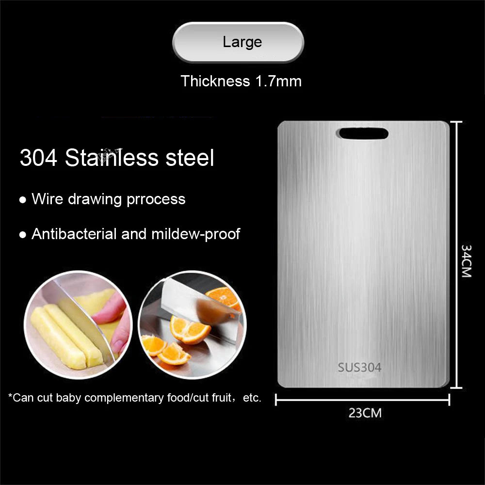 Thickened 316 Stainless Steel Cutting Board Kitchen Kneading Dough Board Antibacterial and Mildew-proof  Household Cutting Boar Leedoar