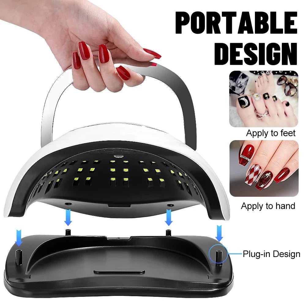 320W 72LEDs Powerful Nail Dryer With Large Touch Screen LED Nail Lamp For Curing All Gel Nail Polish  Professional Drying Lamp Leedoar