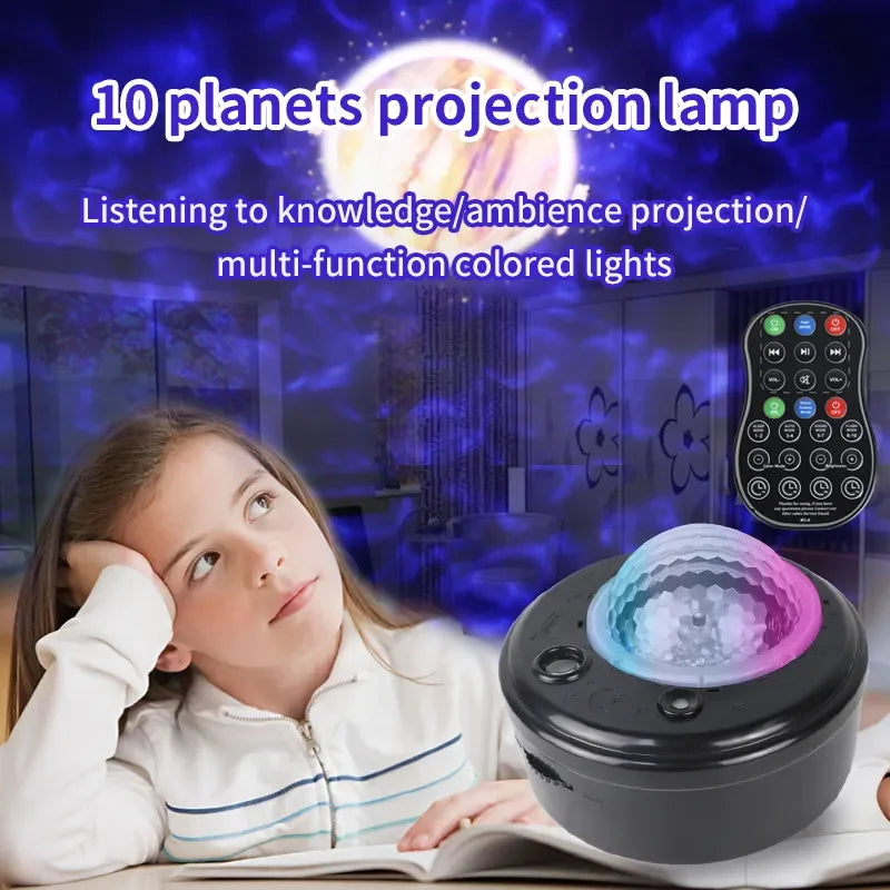 Black Hole Star Sky Projection Light Mini Planet Moon Atmosphere Full Sky Star Bluetooth Sound Small Night Light Leedoar