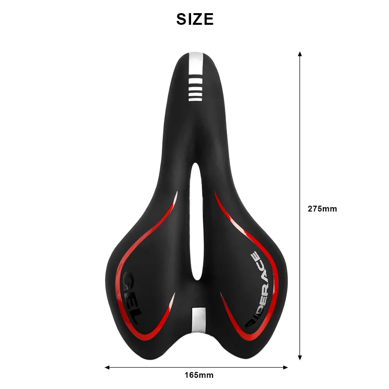 Bike Saddle Silicone Cushion Cycling Seat PU Leather Surface Silica Filled Gel TimeTrial Comfortable Shockproof Bicycle Saddle Leedoar