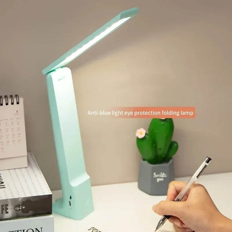 LED Folding Desk Lamp With Touch Dimming USB Rechargeable Bedroom Bedside Table Lamps For Study Reading Office Student Supply Leedoar