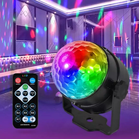 Mini bola mágica para fiesta de discoteca, luz de escenario para baile, proyección de cielo estrellado navideño, luz giratoria colorida para ambiente KTV 