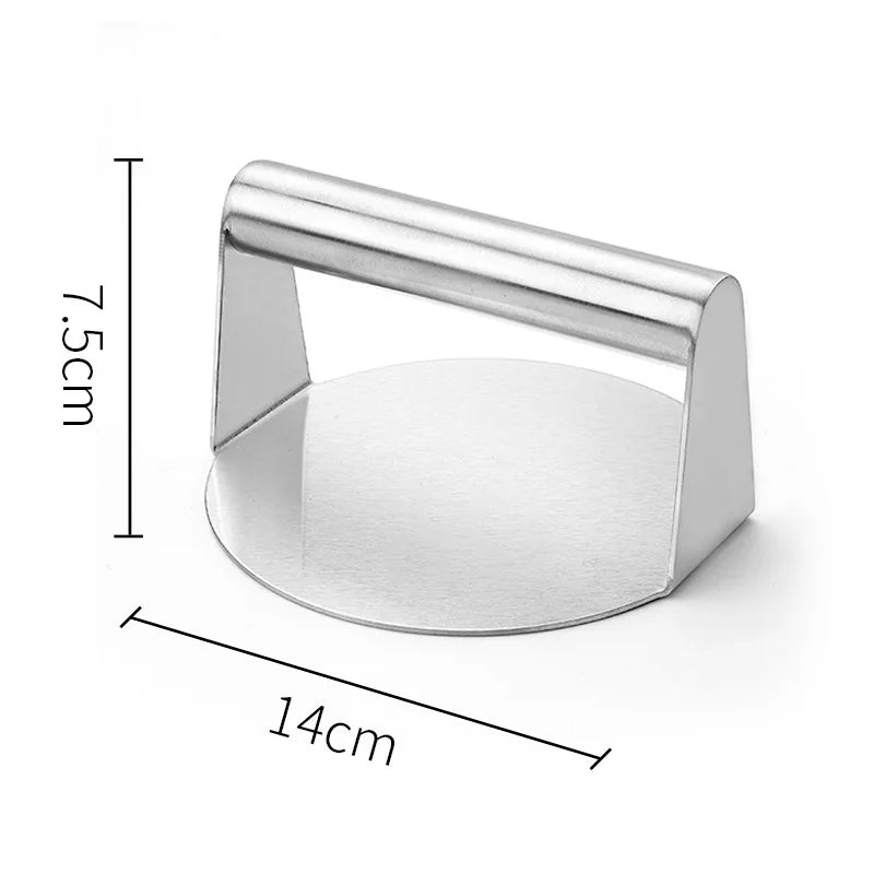 430 Stainless Steel Hamburger Meat Press Circular Square Hamburger Meat Press Kitchen Tool Meat Press Plate Leedoar