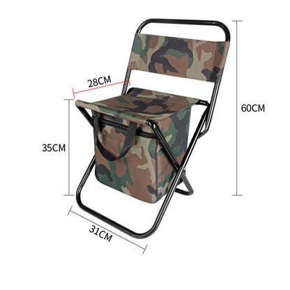 200kg Outdoor Folding Chair Large Weight Bearing Leisure Camp Ice Pack Chair with Storage Bag Backrest Insulation Fishing Chair Leedoar