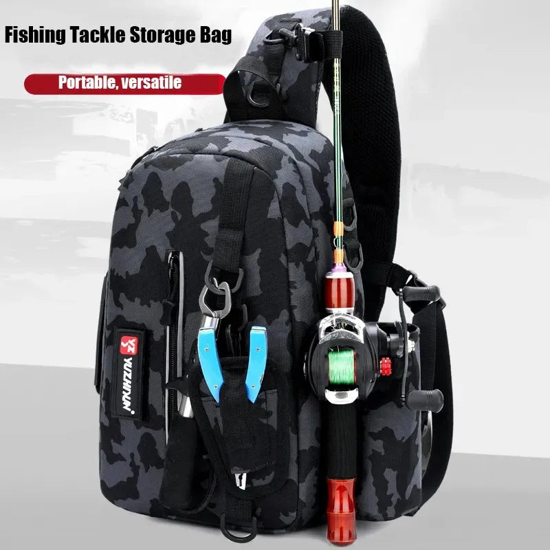 Multifunctional Fishing Bag Waterproof Large Capacity Outdoor Fishing Tackle Backpack Fishing Tackle Storage Travel Tote Bag Leedoar