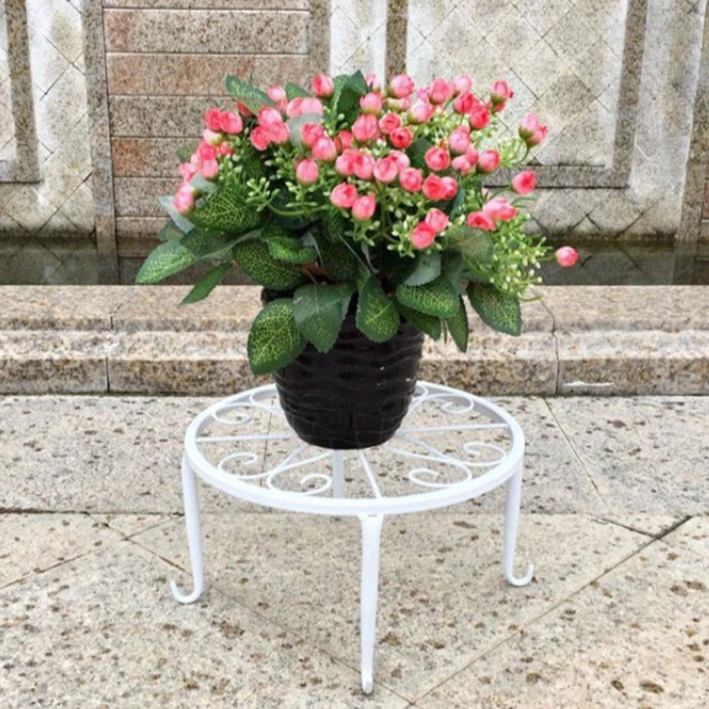 Metal Potted Plant Stands Duty Rustproof Iron Round Flower Pot Stands Indoor Outdoor Plant Holder Support Rack Plant Stand Rack Leedoar