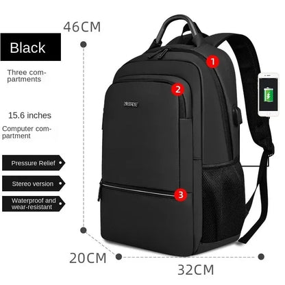 16-inch laptop backpack for men, large-capacity business commuter backpack, water-repellent, simple student school bag Leedoar