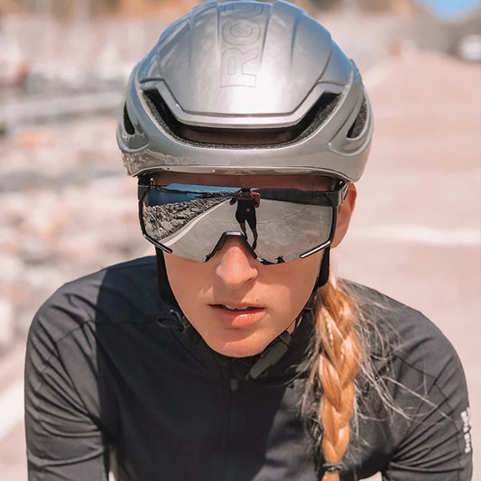 Óculos de bicicleta polarizados lentes fotocromáticas óculos de sol UV Sunbreaker proteção contra o vento proteção contra areia esportes MTB ciclismo de estrada óculos de proteção