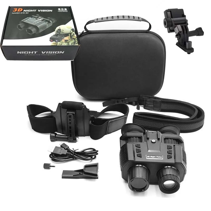 NV8000 Helmet Night Vision Binoculars with 3D Stereo Imaging 3M Sensor Infrared Device 300m/985ft for Hunting Surveillance Leedoar