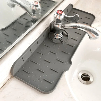 Kitchen Faucet Silicone Mat Splash Proof Bathroom Countertop Protector Quick Drying Silicone Tray Sink Drainage Household Items Leedoar