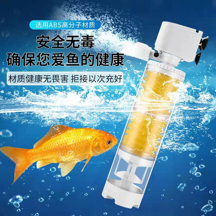 Fish Tank Filter Three One Fish Toilet Water Purification Suction Increased Oxygen Circulation Pump Feces Collection Separator Leedoar