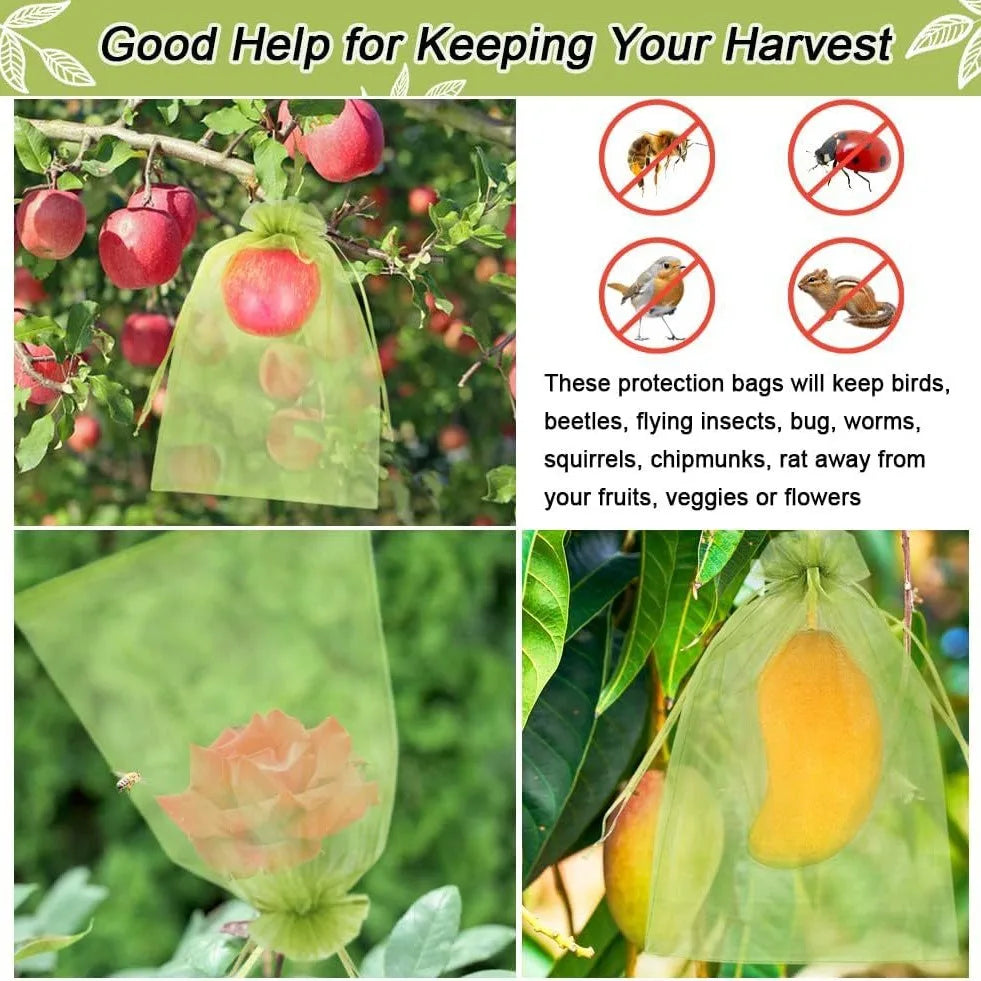 20/50/100PCS Fruit Insect Proof Yarn Bag Garden Plant Protective Cover Multi-color Home Gardening Accessories Leedoar