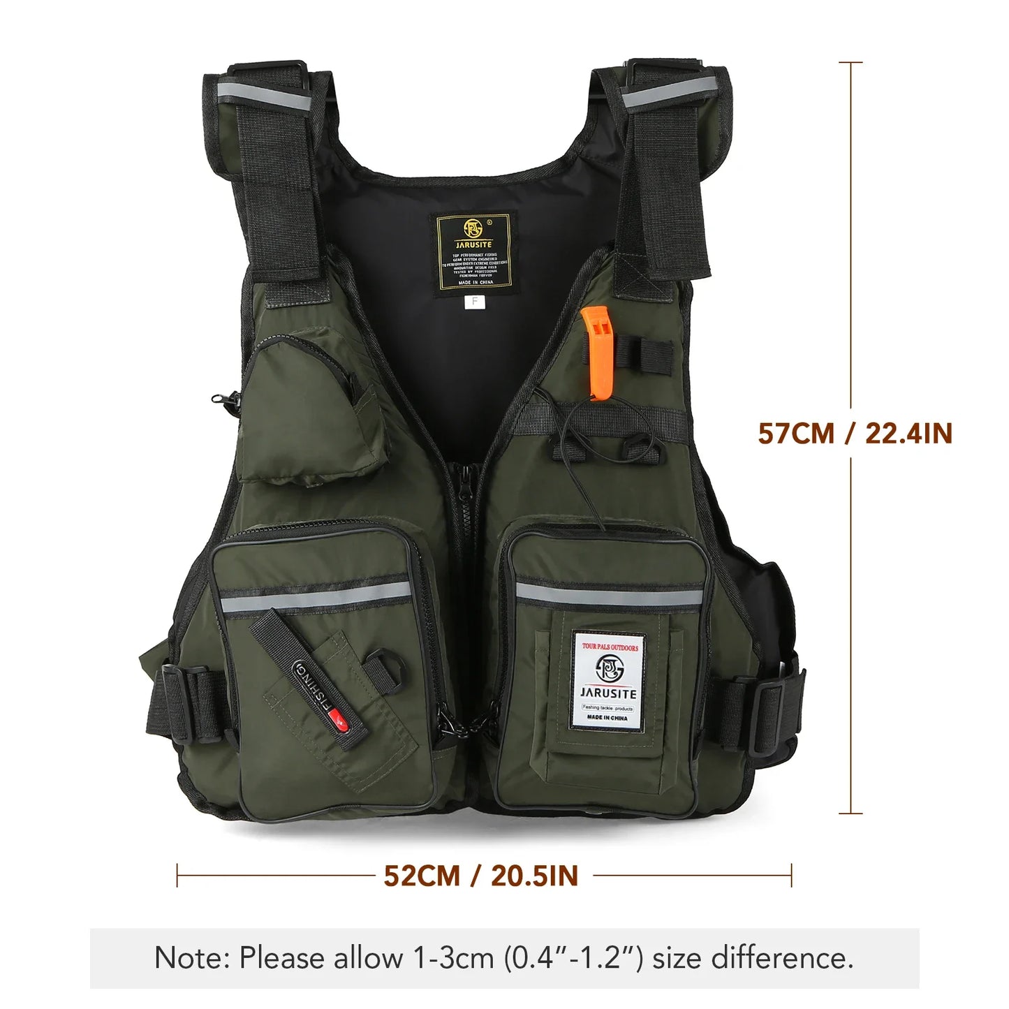 Men Professional Life Jacket Buoyancy Suit Portable Fishing Vests Multi-Pockets Waterproof Sea Fishing Adjustable Vest Leedoar