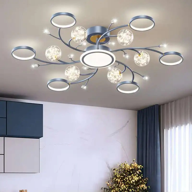 2023 New Blue Gray Nordic Pendant Light Living Room Light, Elegant, Luxury Ceiling Ceiling Light, Indoor Lighting Leedoar