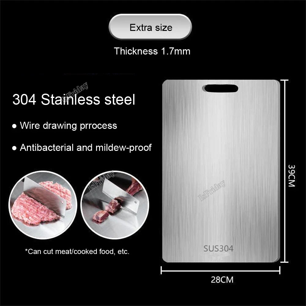 Thickened 316 Stainless Steel Cutting Board Kitchen Kneading Dough Board Antibacterial and Mildew-proof  Household Cutting Boar Leedoar