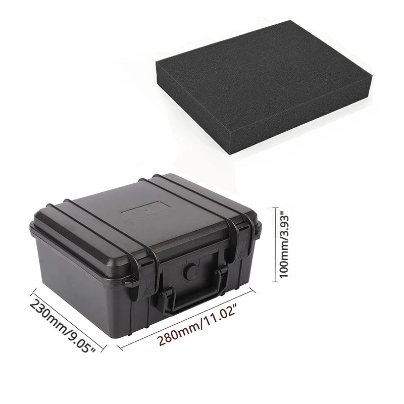 Tool Box ABS Plastic Sealed Hard Carry Safety Equipment Tool Case Suitcase Impact Resistant Tool Box Shockproof with Sponge Leedoar