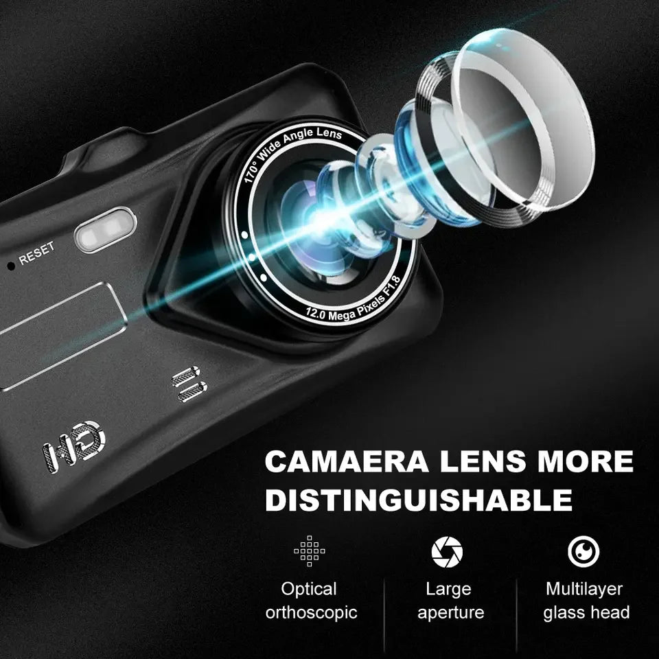 4inch Dashcam Smart Car Dvr Dual Lens Mini Universal Auto Camera 2 Channel Dash Cam Front And Rear Dual Lens 1080p Dual Dash Cam Leedoar