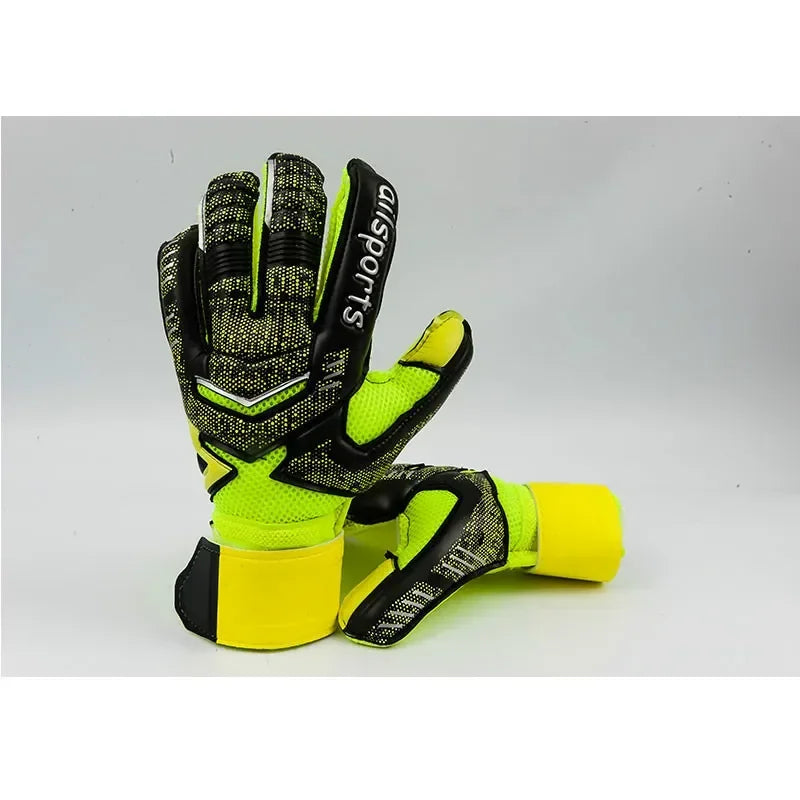 Guante de portero de fútbol profesional para adultos, de látex de 4 mm, con protección para los dedos, protector de guantes de portero de fútbol para niños