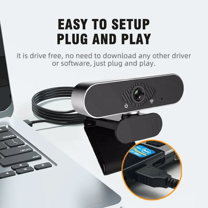 Cámara web Q20 1080P Full HD con conector USB, ángulo de visión amplio de 120 grados y micrófono incorporado para PC, Mac, computadora portátil y de escritorio 