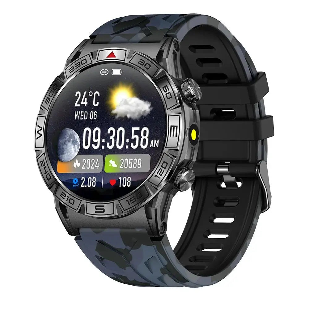 KC80 Sports Smart Watch Men Bluetooth Call SMS Notification Monitoring GPS Track+Altitude+Barometric Pressure+Compass+Flashlight Leedoar