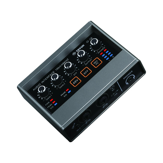 Tarjeta de sonido de audio profesional TEYUN Q-16 con monitor de guitarra eléctrica, grabación, transmisión en vivo para cantar, computadora, estudio 