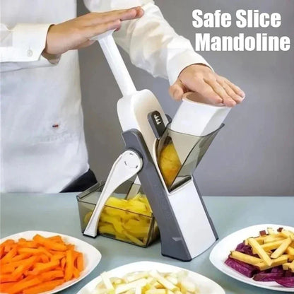 Adjustable Foldable Upgrade Safe Mandoline Vegetable Food Chopper Potato Fries Cutter Kitchen Chopping Artifact Accessories Leedoar