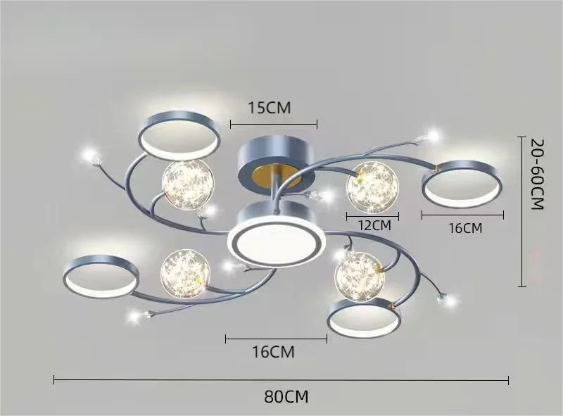 2023 New Blue Gray Nordic Pendant Light Living Room Light, Elegant, Luxury Ceiling Ceiling Light, Indoor Lighting Leedoar