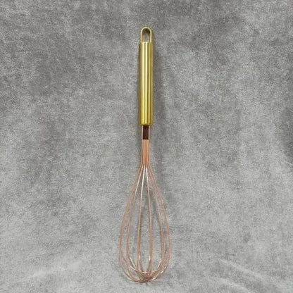 1Pcs Stainless Steel Egg Beater Gold Hand Whisk Egg Mixer Baking Cake Tool Baking Set Home Egg Tools Kitchen Accessories Leedoar