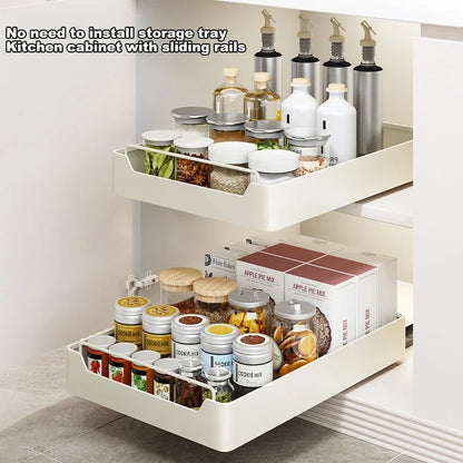 1/2 Layers Pull-out Household Storage Rack with Slide Rails