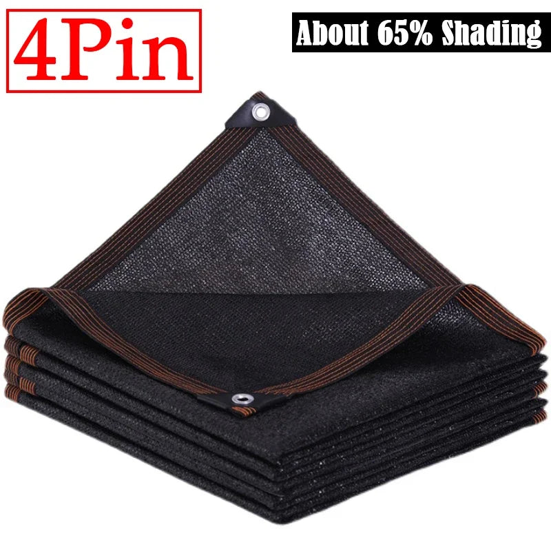 8 Pin Black Anti UV HDPE Sun Shade Net Outdoor Gazebo Canopy Shading Mesh Greenhouse Garden Plants Swimming Pool Sunshade Net Leedoar