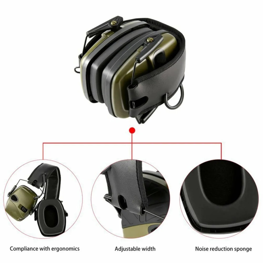 Tactical Headset Foldable, E-firing Earmuffs, Military Noise Resistant Headphones, Amplified Hearing Protection Leedoar