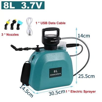 5L 8L Gardens Electric Sprayer 7.4V 2000mAh Battery Sprayer 3pcs Nozzles Shoulder Automatic Atomization Watering Flowers Tools Leedoar