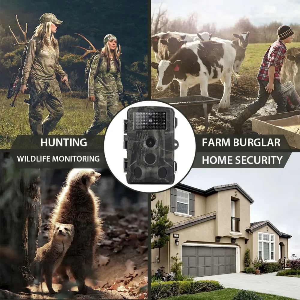 HC802A Wildlife Trail Camera 24MP 2.7K Video Photo Trap Outdoor Infrared Hunting Night View Motion Detection for Hunting Leedoar