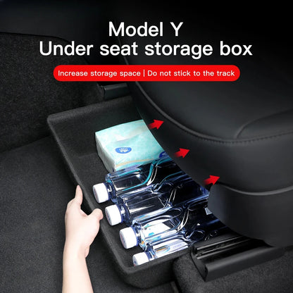 Car Seat Storage Box Drawer Bracket Car Storage Box Felt Storage Box Car Accessories Suitable For Tesla Model Y Leedoar