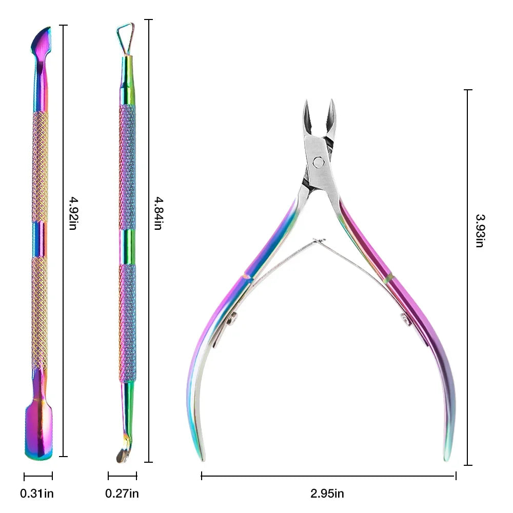 Nail Cuticle Scissors Stainless Steel Manicure Pedicure Tools Golden/Silver/Rainbow Dead Skin Scissor Nipper Clipper Tool Leedoar