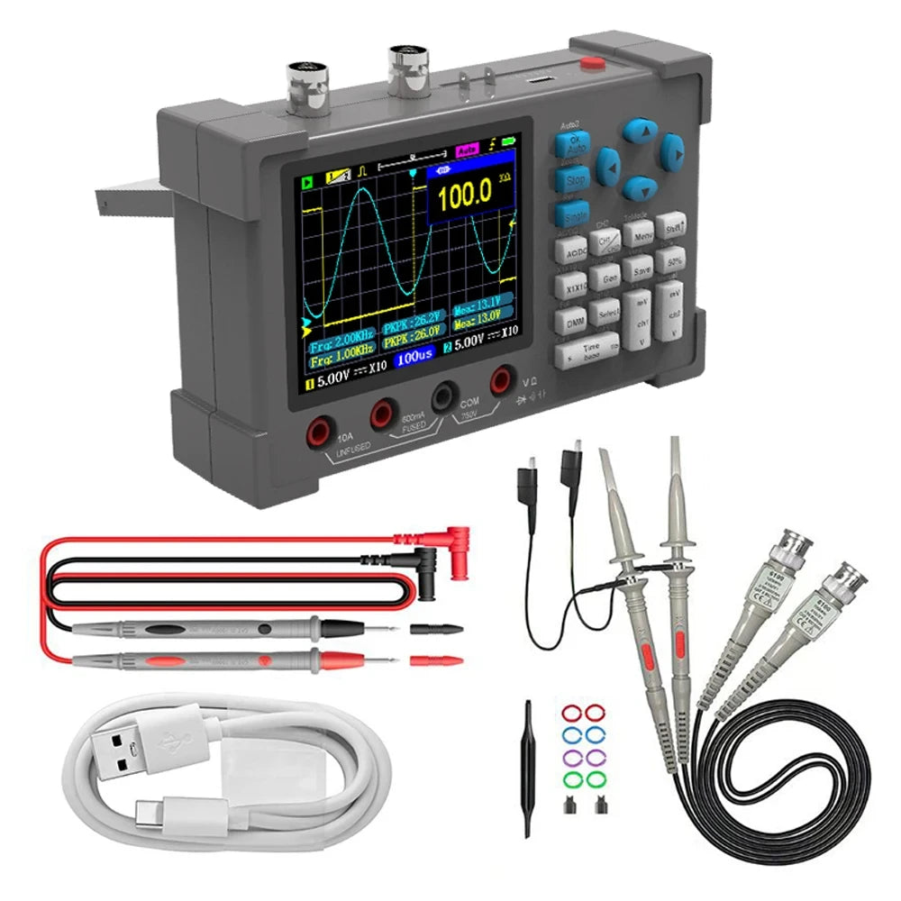 3.2 Inch Desktop Digital Oscilloscope 120M Bandwidth Dual Channel Multimeter And Signal Generator 3 in1 High Performance DSO3D12 Leedoar