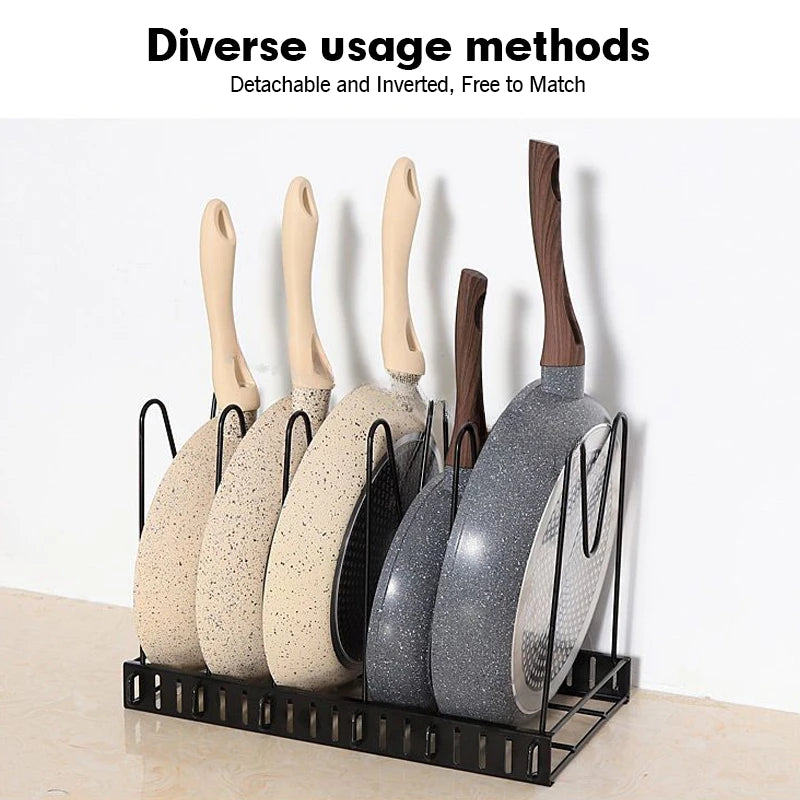 5/8th Floor Kitchen Storage Rack Adjustable Metal Rack Cabinet Tableware Sorting Cabinet Pot Cover Storage Utensils Storage Leedoar