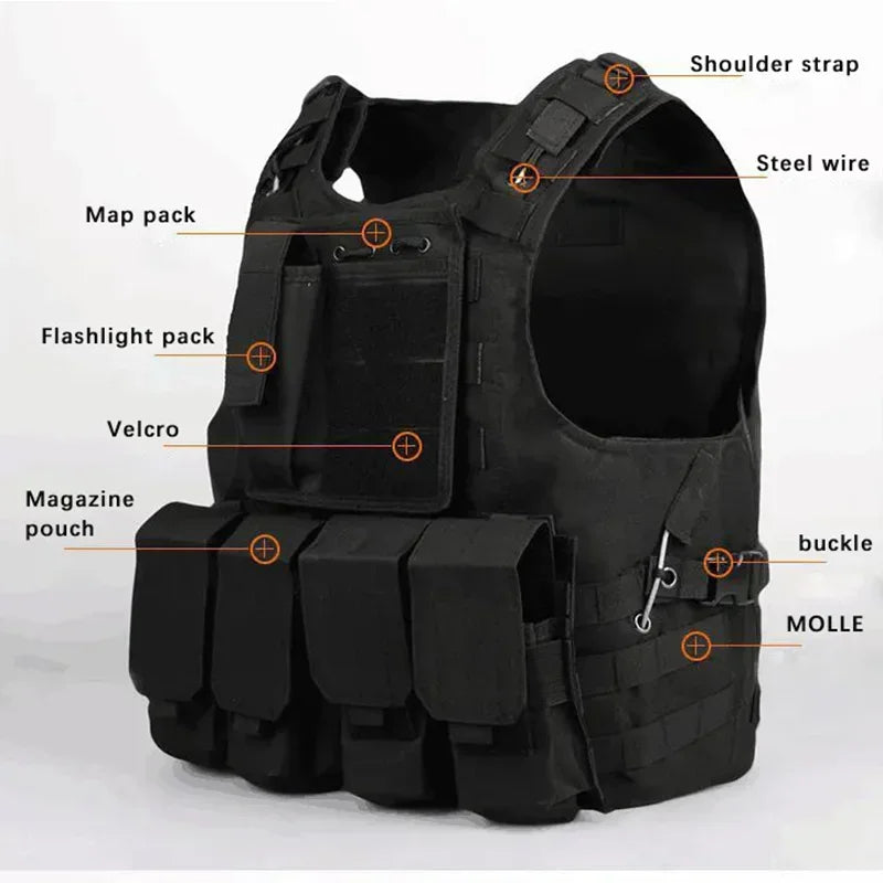 Tactical Vest Combat Training Assault Plate Carrier Outdoor Hunting Airsoft CS Hunting Sport Protection Vests Leedoar