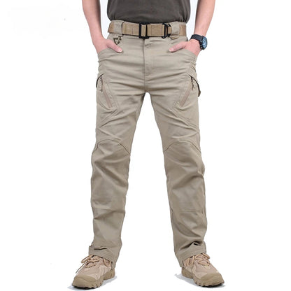 Tactical Pants Mens Multi Pockets Cargo Pants Combat Cotton Pant Casual Police Trousers Hiking Work Pants Male Leedoar