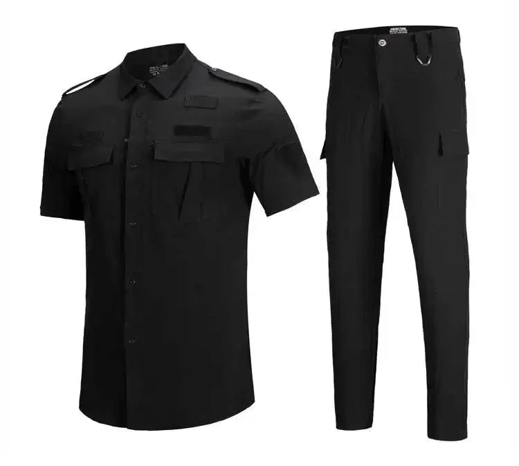 Quick Drying Workwear Suit Men Military Combat Elastic Tactical Training Set Multi Pocket Waterproof Man Security Staff Uniform Leedoar