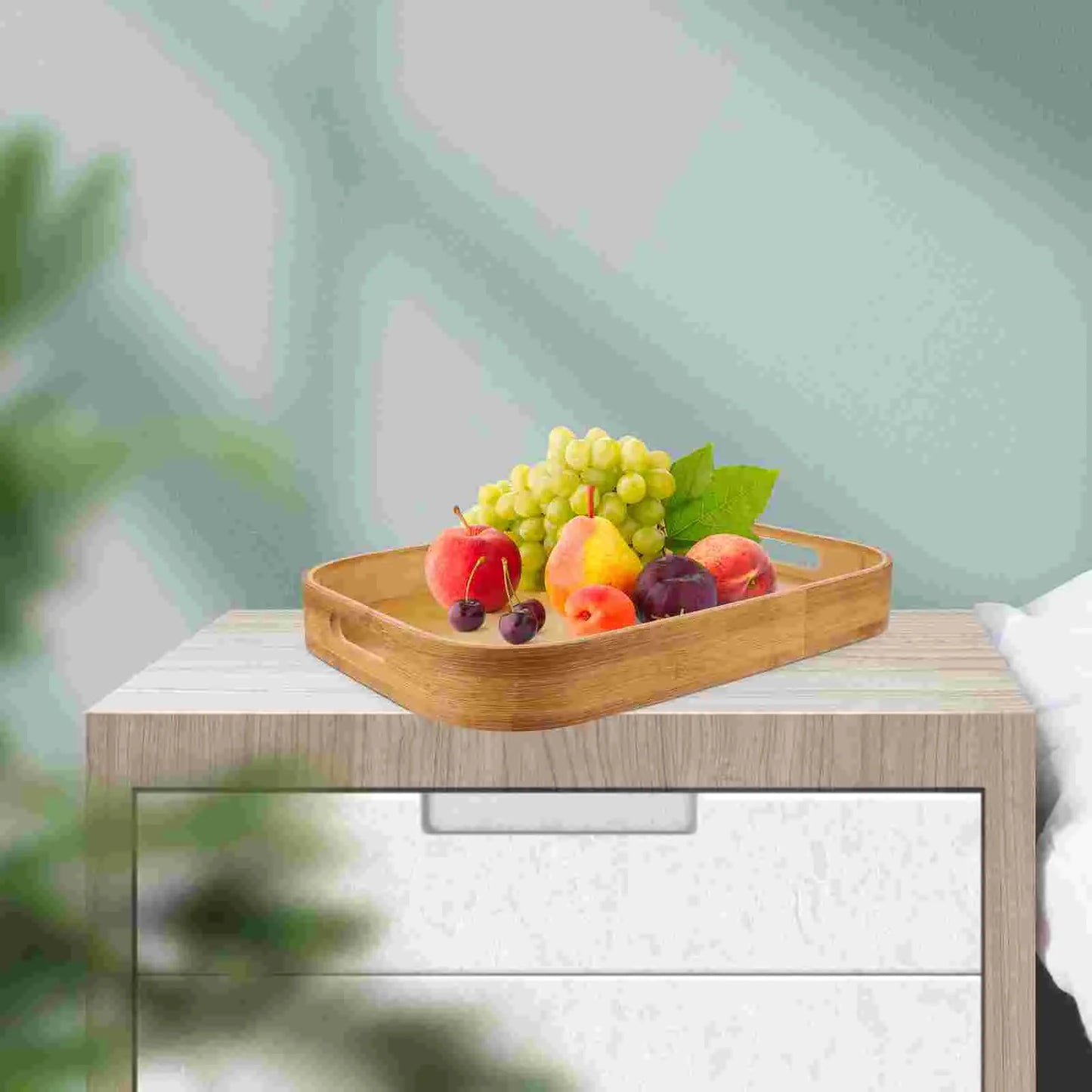 Japanese Style Wooden Tray for Tea Cups Snacks and Desserts Solid Wood Serving Plate Organizer Home Decor Kitchen Supplies Leedoar