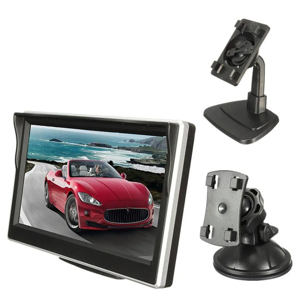 5-inch IPS AHD Car Rear View Monitor Internal Parking Backup Suction Cup and Bracket Reverse Image Suitable for MPV SUV Carriage Leedoar