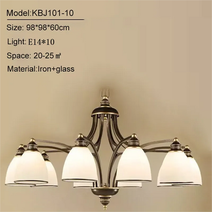 American style chandelier living room, dining room, bedroom lighting, Nordic minimalist retro lighting, rural household lighting Leedoar