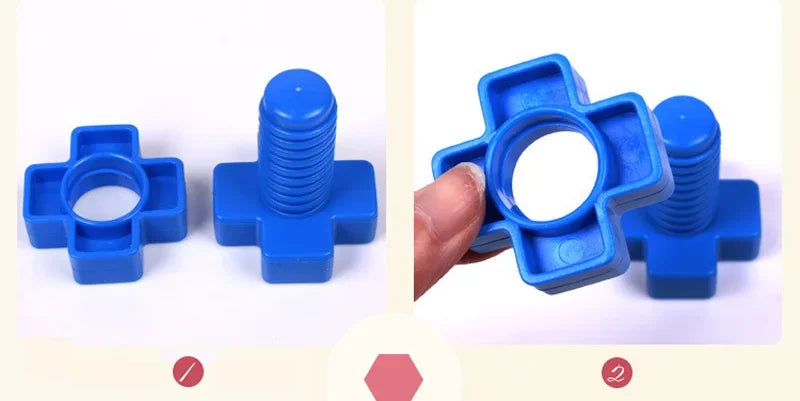 5Set Screw Building Blocks Plastic Insert Blocks Nut Shape Toys for Children Educational Toys Montessori Scale Models Gift Leedoar