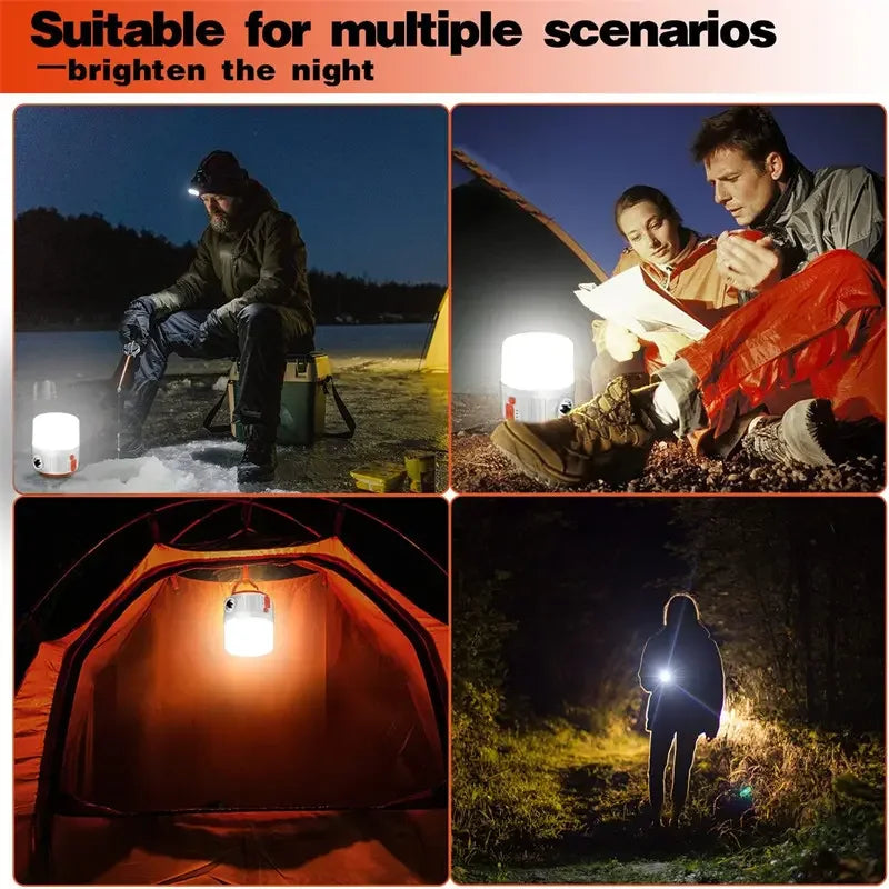 Linterna solar para acampar, 6 modos, tipo C, USB, lámpara solar portátil para tienda de campaña, linternas LED para exteriores, puestos de mercado nocturno, luz de emergencia 