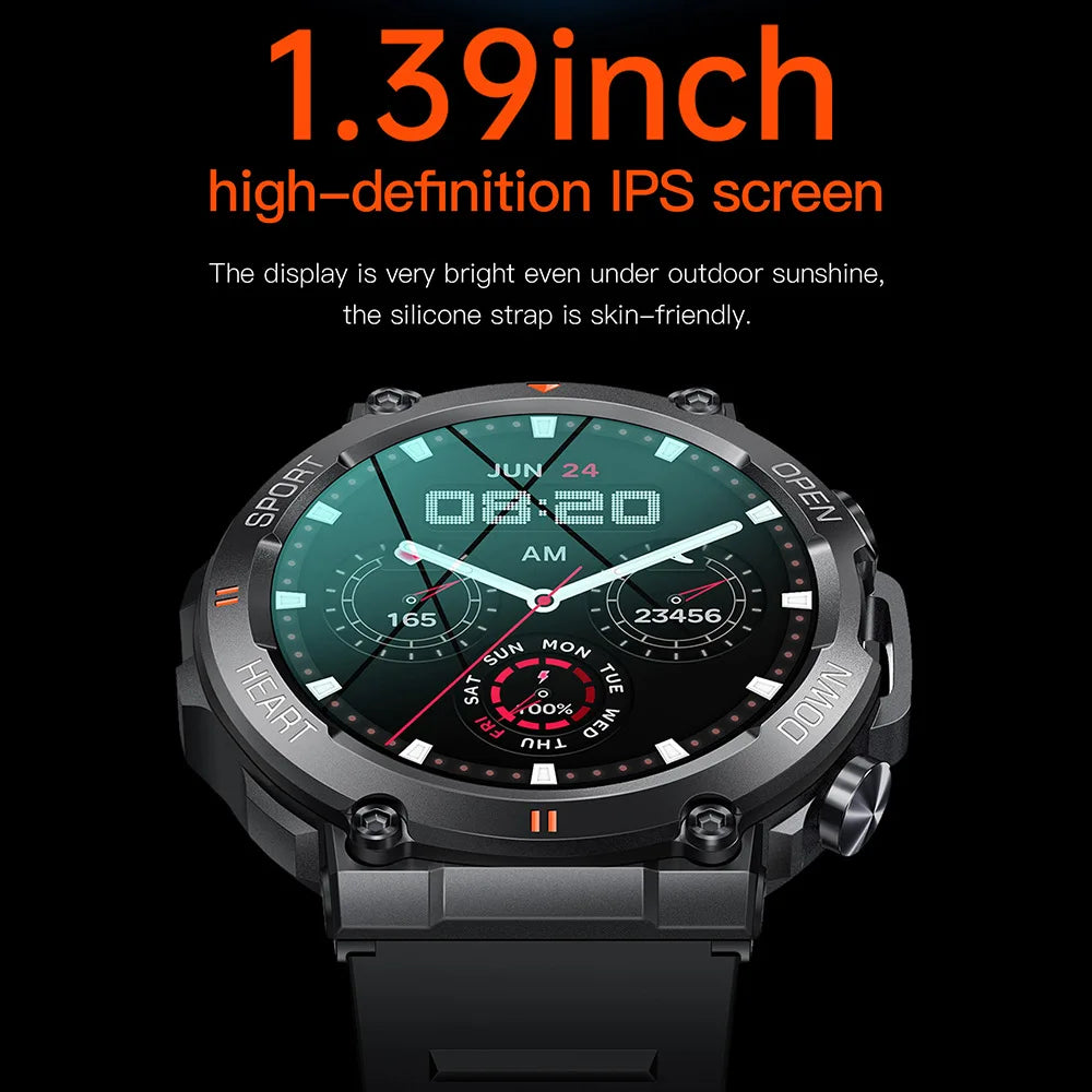 K56pro Smart Watch Bluetooth Calls Outdoor Pedometer Exercise Three-proof Heart Rate Blood Pressure Monitoring Message Reminder Leedoar