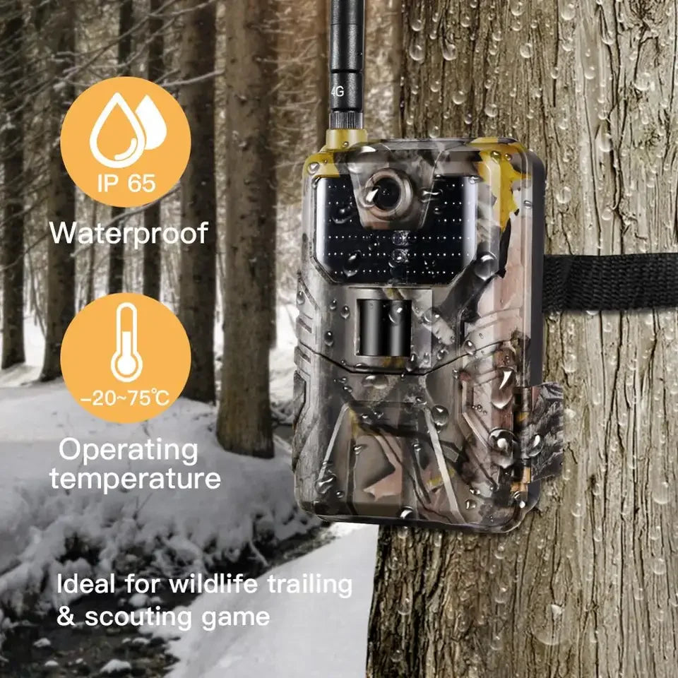 2G Hunting Trail Camera SMS MMS SMTP Email Cellular 4K HD 20MP Outdoor Wildlife Waterproof Photo Traps Game Cam Night Vision Leedoar