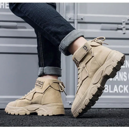 2023 Men Boots Tactical Military Combat Boots Outdoor Hiking Winter Shoes Light Non-slip Men Desert Ankle Boots Bota Masculina Leedoar