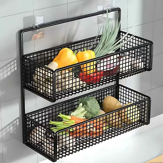 Organizador de baño Organizador de artículos de tocador multifuncional Estante de baño sin perforaciones Estante de almacenamiento de montaje en pared para baño y cocina